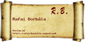 Rafai Borbála névjegykártya